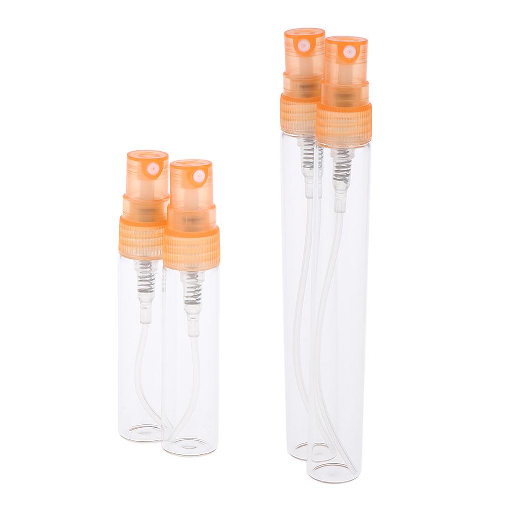 10x Empty 5/10mL Refillable Perfume Bottle Pump Spray Tube Glass Vials 5 ML