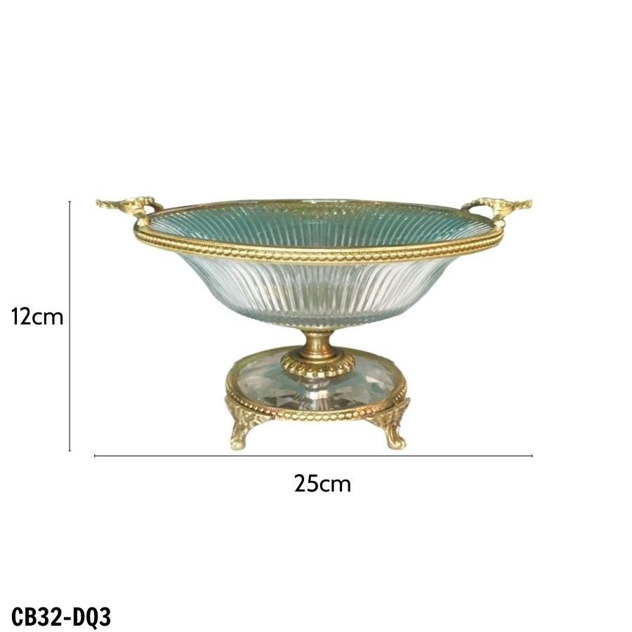 Đĩa quả pha lê viền vàng - CB32-DQ3