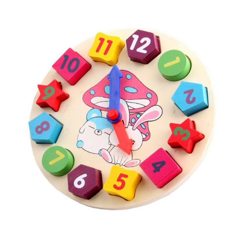 Đồng hồ hình khối bằng gỗ - đồ chơi cho bé