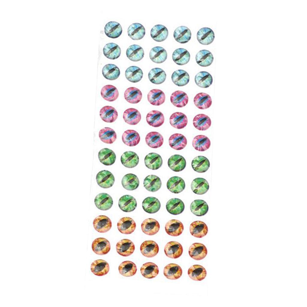 120x Self Adhesive 4D Holographic Lure Eyes DIY Fly Tying Material 6/8mm
