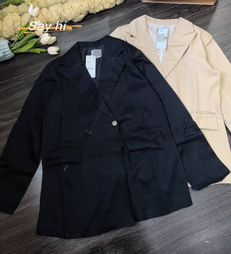 ÁO KHOÁC NỮ BLAZER VEST RETRO TAY DÀI SUÔNG TRƠN RỘNG ĐI CHƠI DẠO PHỐ ĐI LÀM CÔNG SỞ ĐI HỌC