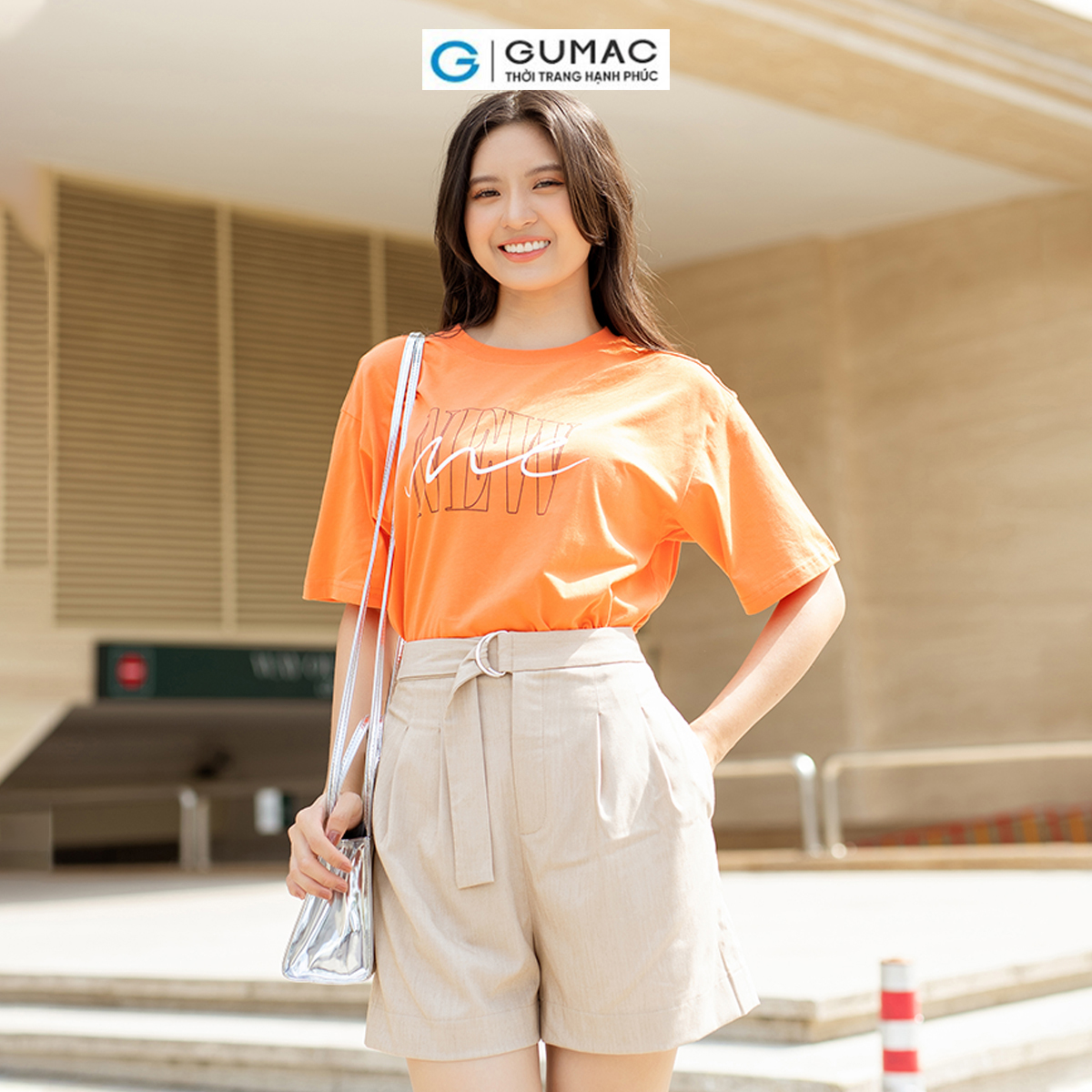 Quần short nữ dây lưng phối khoen năng động trẻ trung GUMAC QD05042