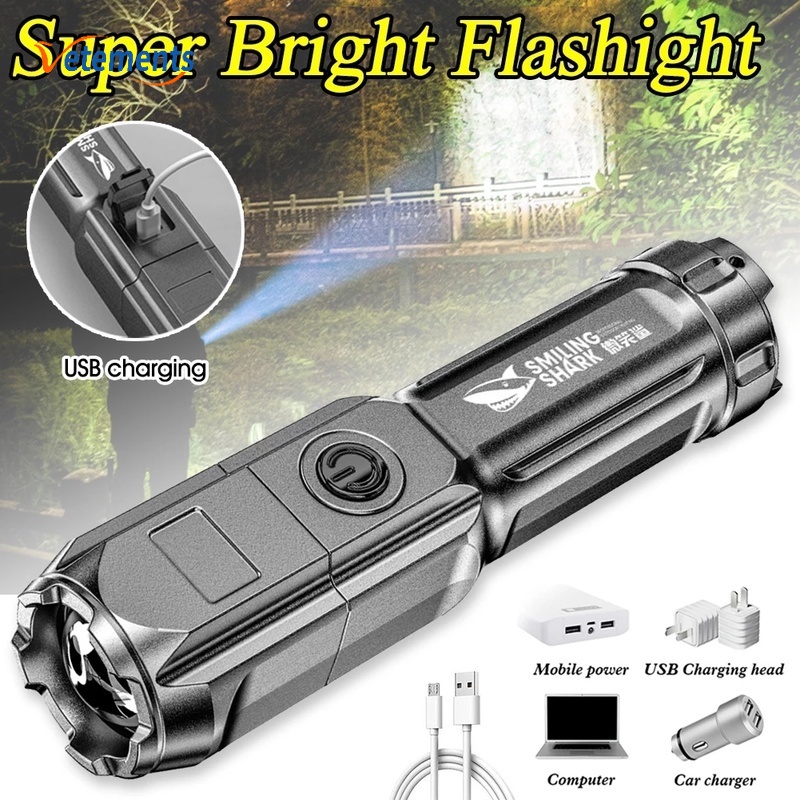 Đèn pin mini LED zoom ánh sáng siêu sáng công suất cao khoảng cách xa có ánh sáng mạnh