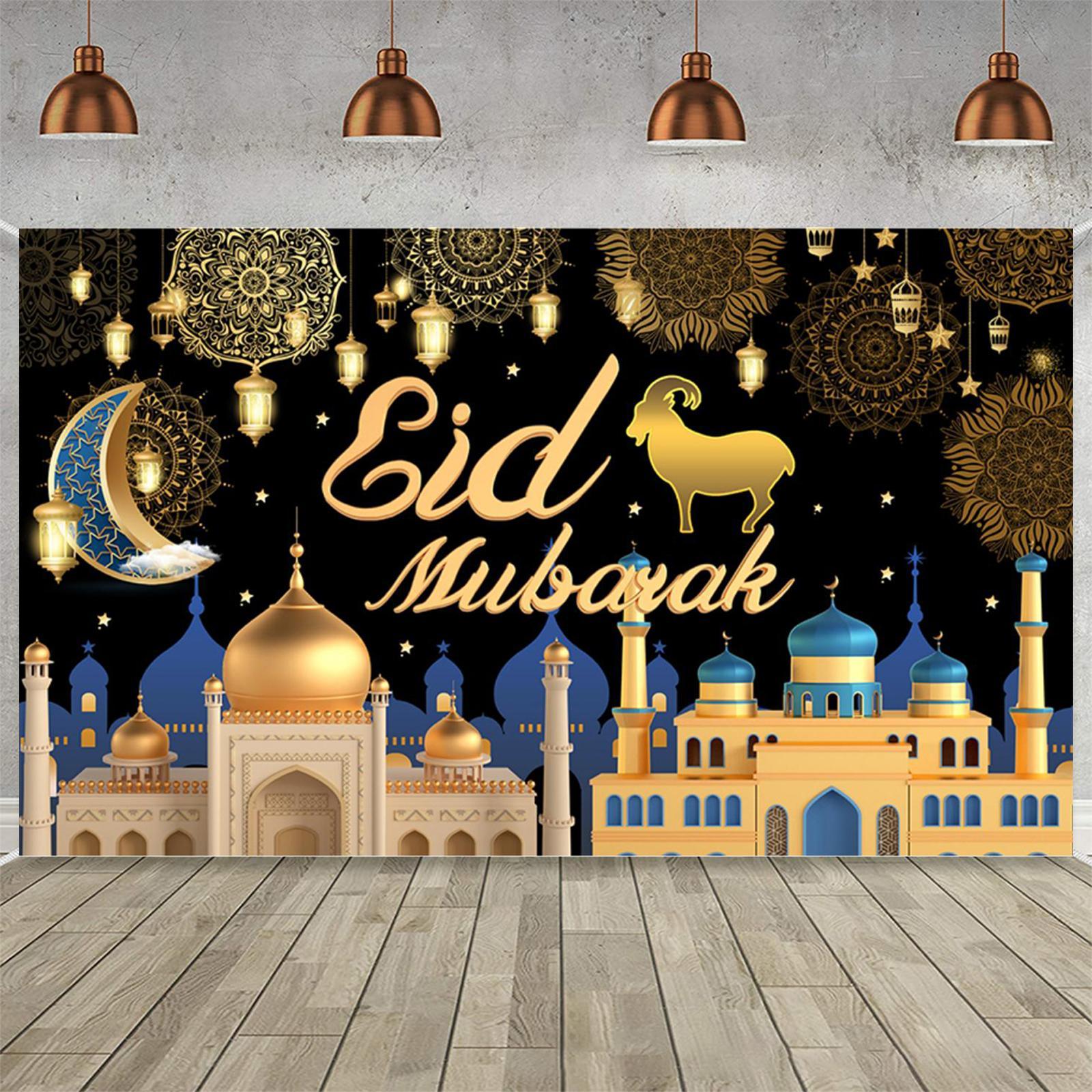 Eid Mubarak Backdrop Banner for Photography Background Wall Party Supplies