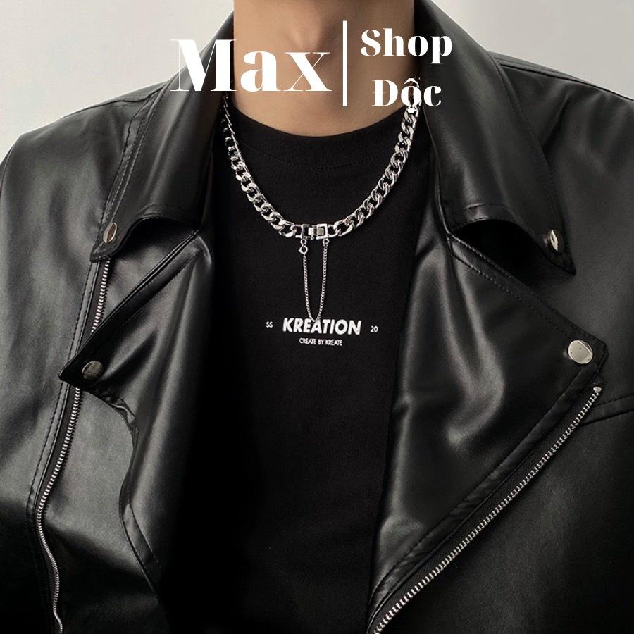 Dây Chuyền Vòng Cổ Nam Nữ Chuỗi Trơn Cuban Chain Xích Basic Thời Trang Ngầu Hiphop Titan Đẹp Không Gỉ - Maxshopdoc