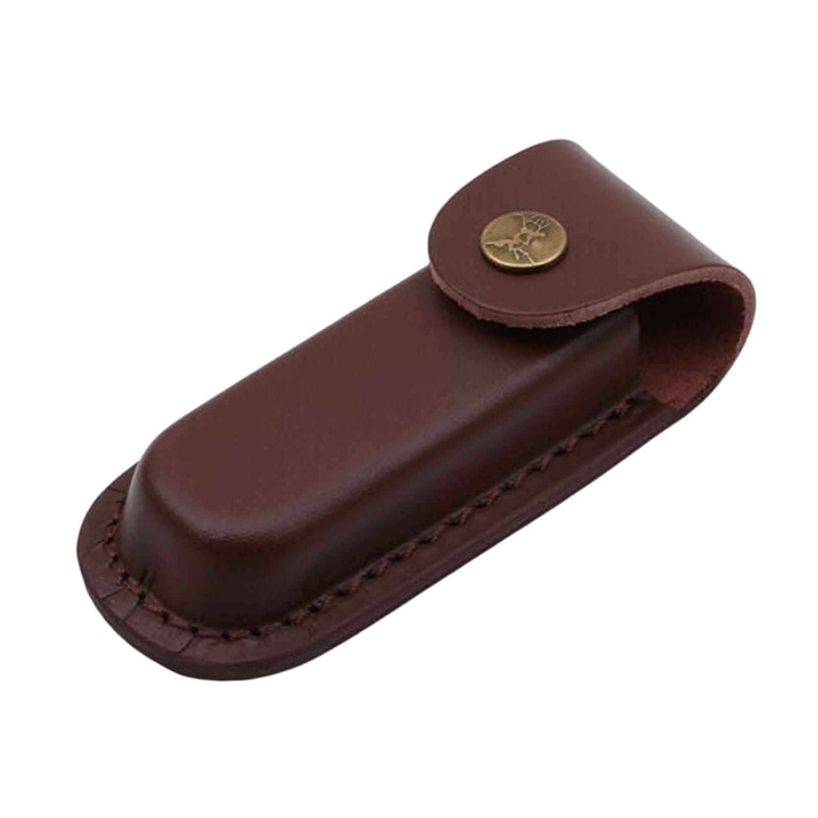 PU Leather Sheath Pocket Folding   Pouch Camping Outdoor Tool