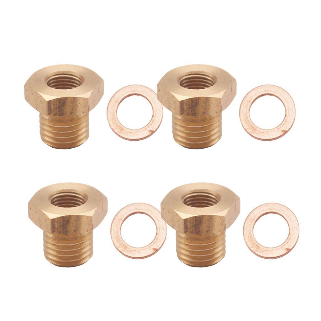 4x Pressure Temperature Gauge Sender Adapter 1/8" NPT to M14x1.5 Male M14
