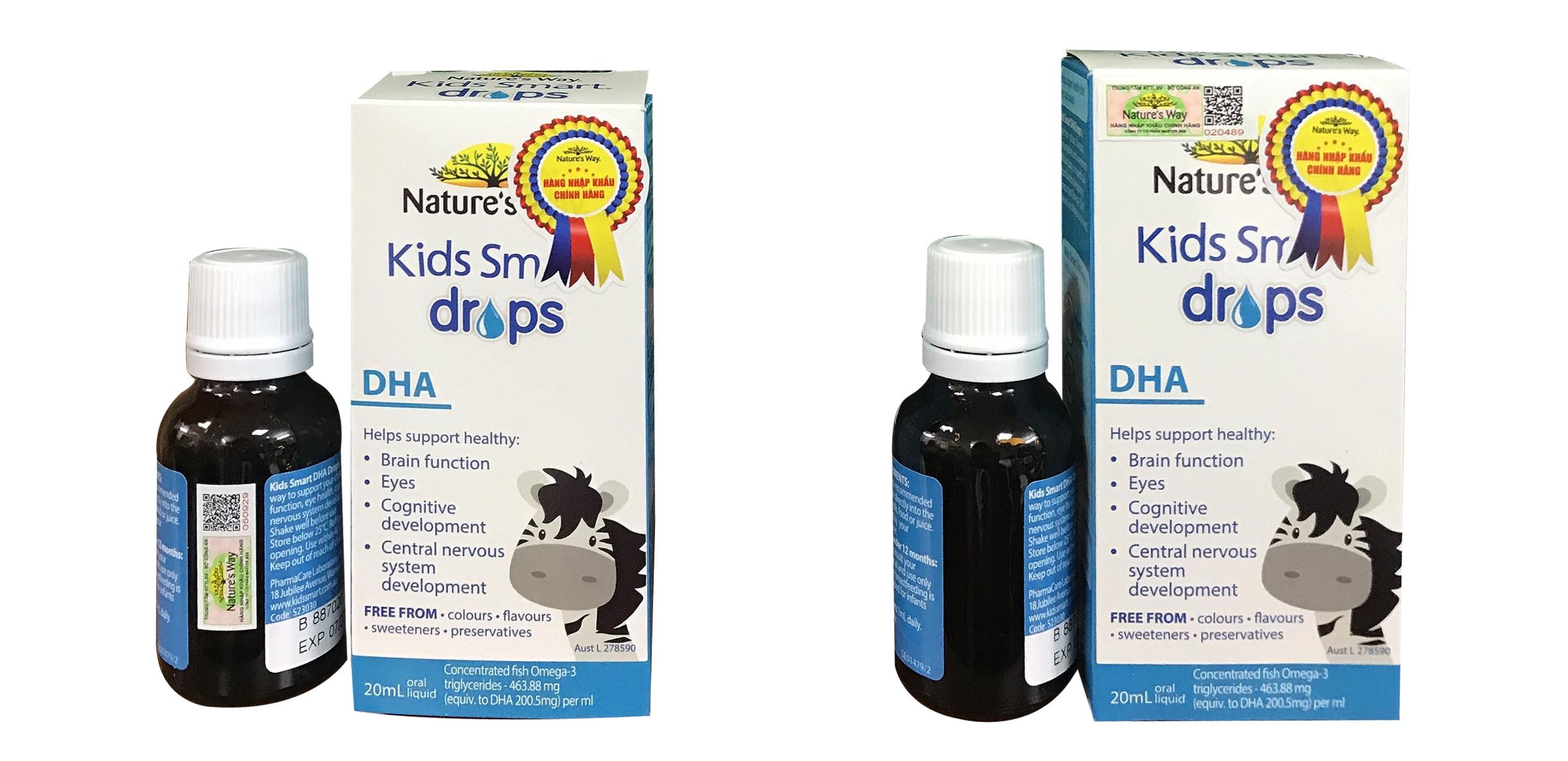 DHA Nature's Way Kids Smart Drops Dạng Giọt Giúp Tăng IQ, Phát Triển Não Bộ Cho Bé 20ml