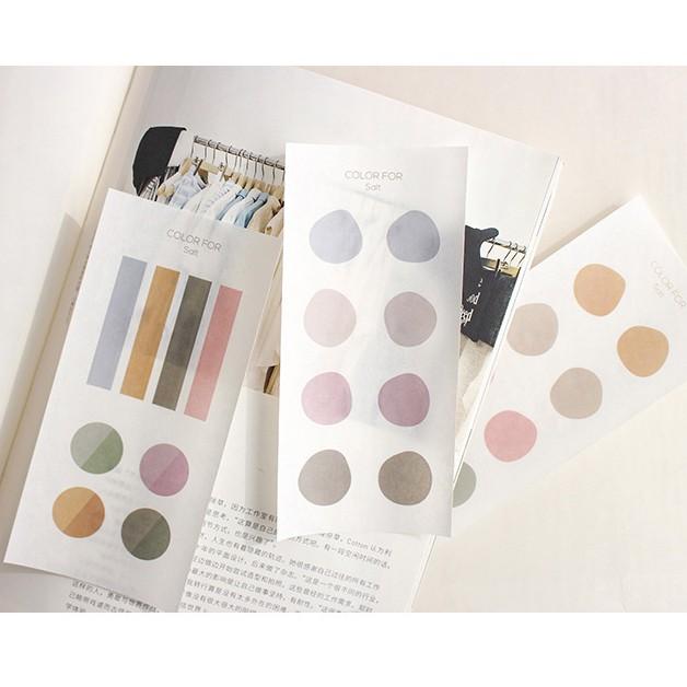 Sticker - Hình Dán Chấm Tròn Vẽ Tay Nhiều Màu Pastel