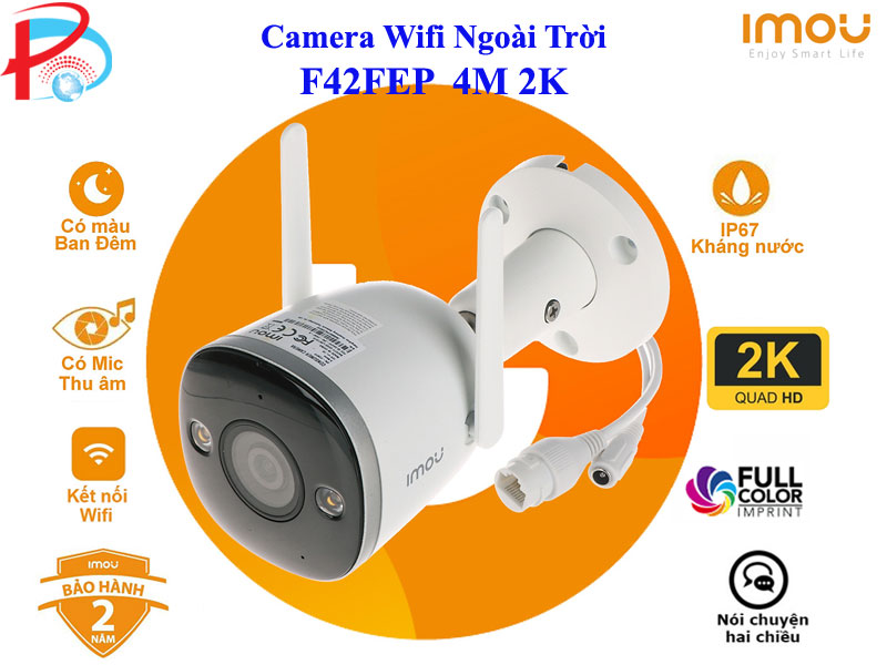 Camera Wifi Imou Bullet 2 pro 4MP I Phát hiện con người I Tích hợp đèn còi I Đàm thoại I Hàng chính hãng - Kèm thẻ nhớ 32GB