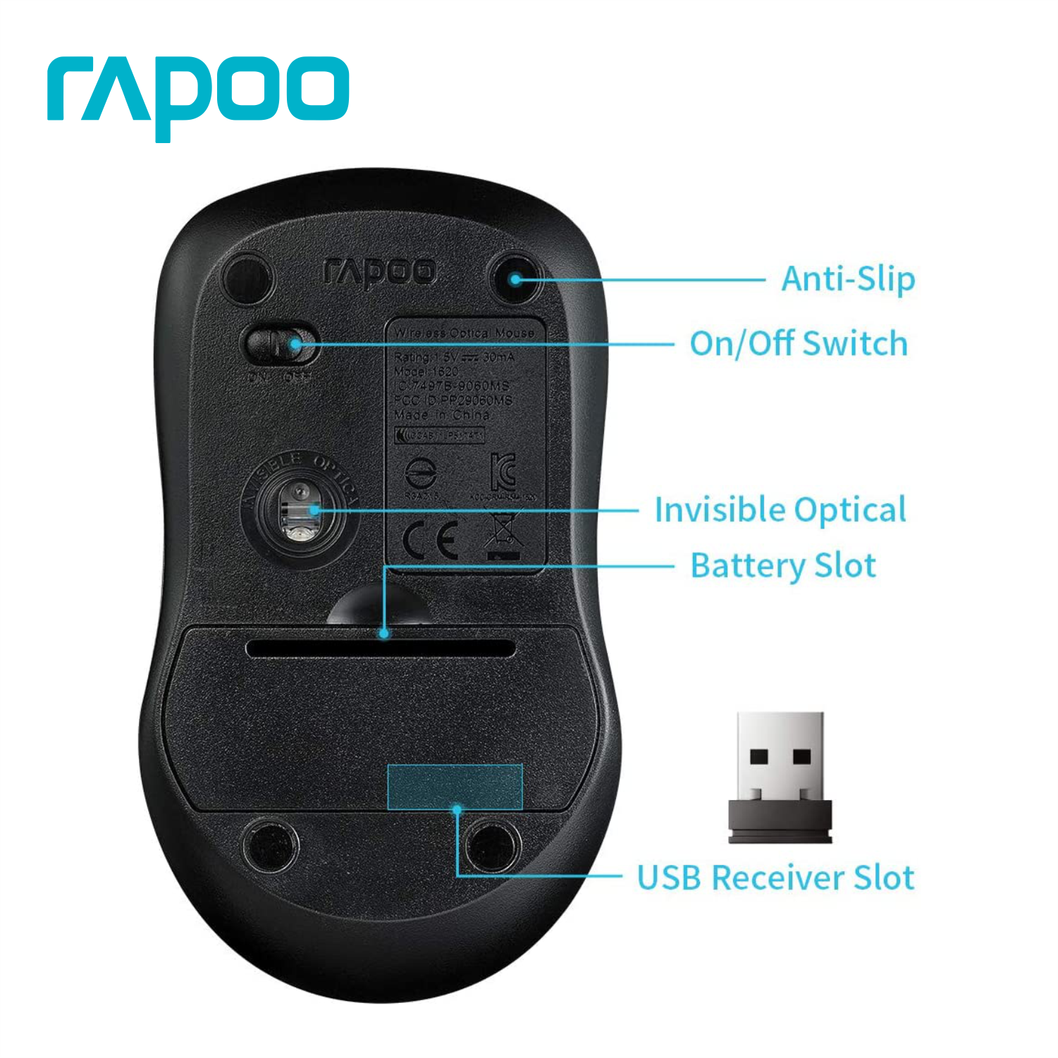 Chuột Không Dây Silent Wireless RAPOO 1680 - Hàng chính hãng