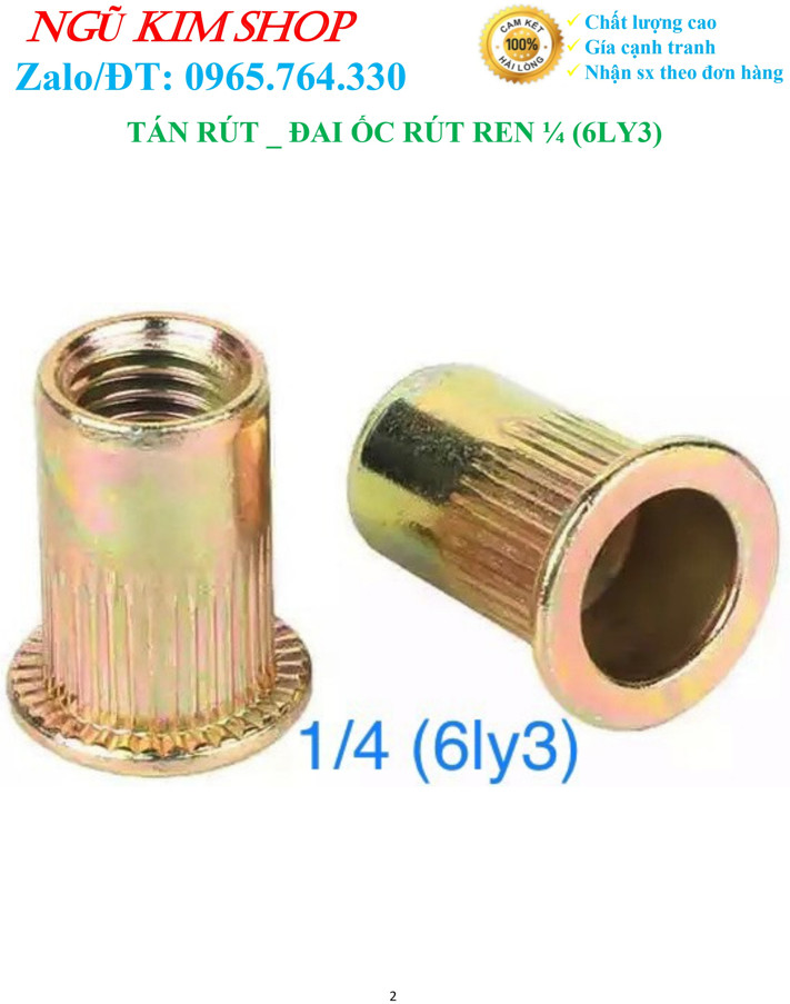 TÁN RÚT _ ĐAI ỐC RÚT REN 1/4