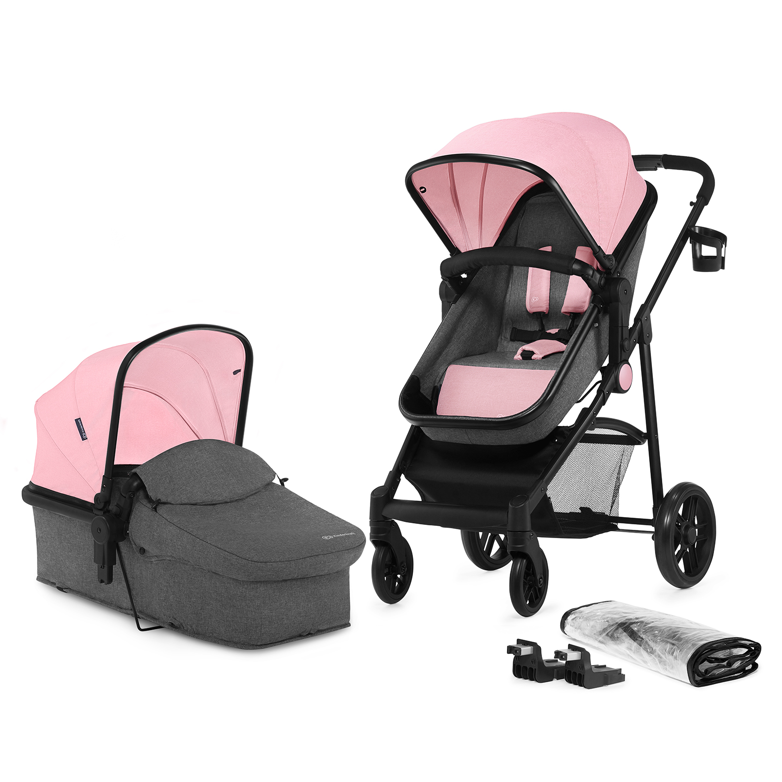 Bộ xe đẩy Kinderkraft Juli 3in1 cho bé từ 0 tháng tuổi - Gồm xe đẩy, xe nôi và ghế ngồi ô tô - Chính hãng