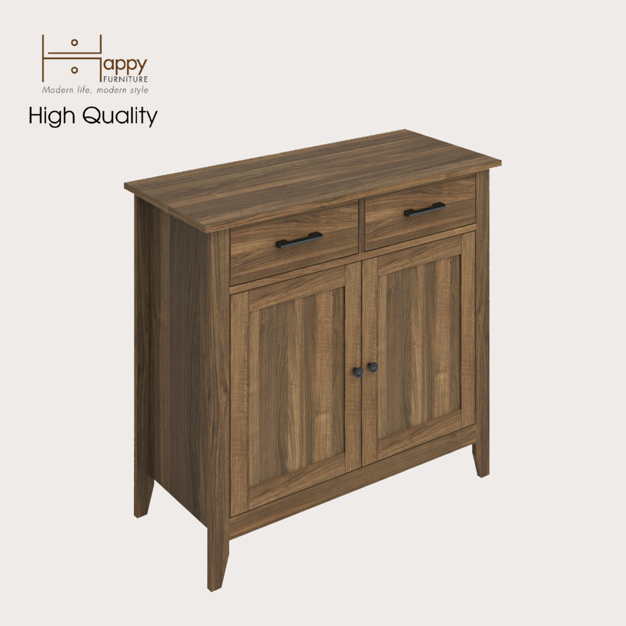 [Happy Home Furniture] CANA,  Tủ đựng đồ 2 ngăn kéo - 2 cửa mở  ,  91cm x 40cm x 84cm ( DxRxC), THK_001