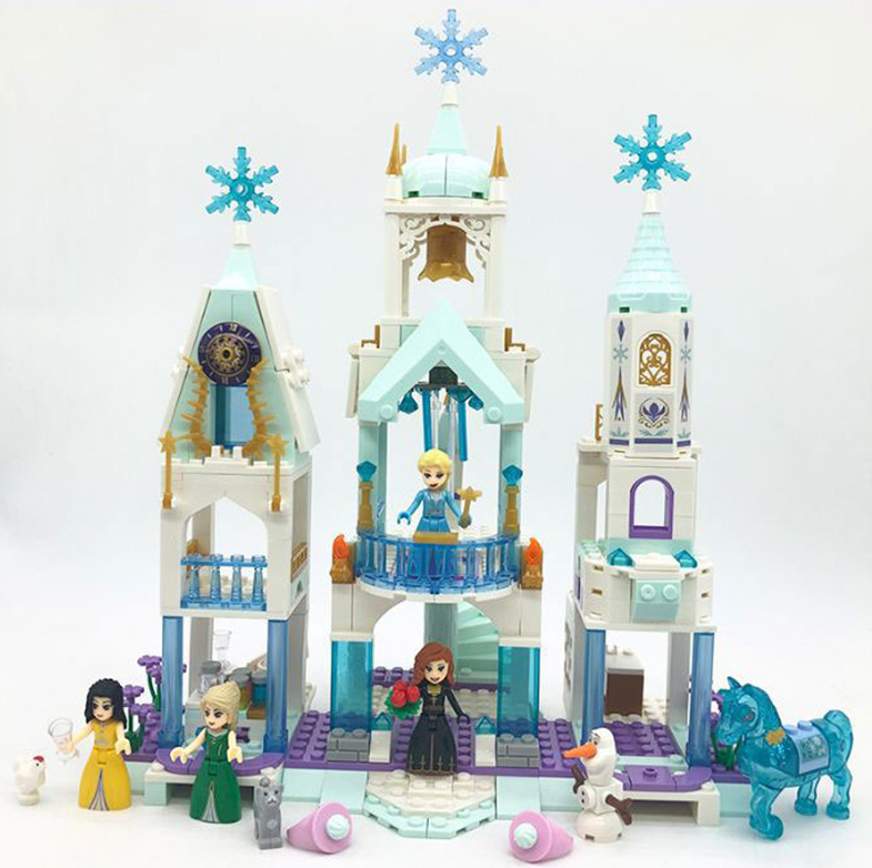 Đồ chơi lắp ráp Công chúa Elsa Snow Castle , lâu đài tuyết cho bé gái 360