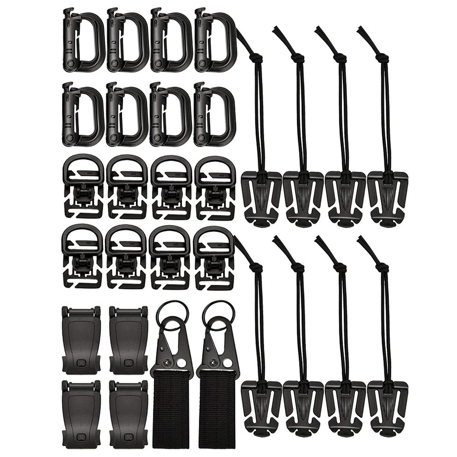 Molle Accessories Kit of 30 Attachments Web Dominator Elastic Strings for Traveling Trekking