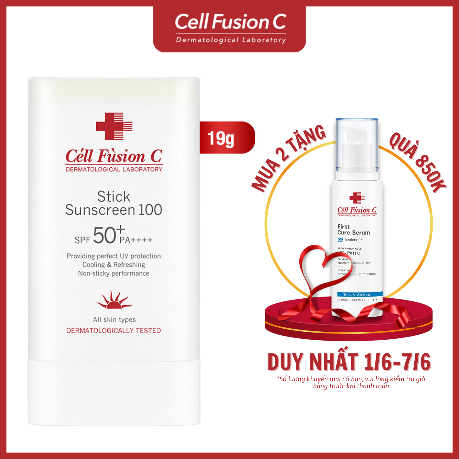 Sáp Chống Nắng Dạng Thỏi Cho Mọi Loại Da Cell Fusion C Stick Sunscreen 100 SPF 50+/PA++++ (19g)