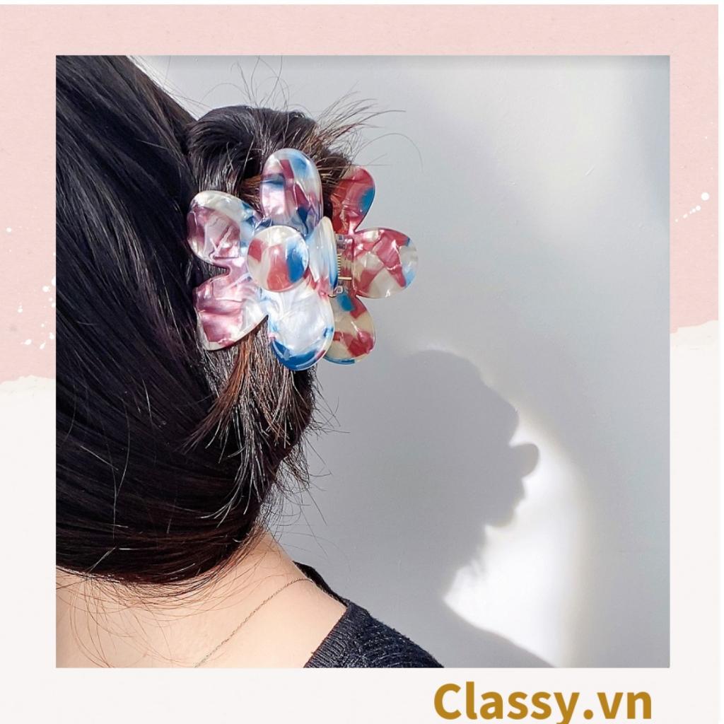 Kẹp càng cua, kẹp tóc Classy cỡ lớn hoa nhiều màu PK1611