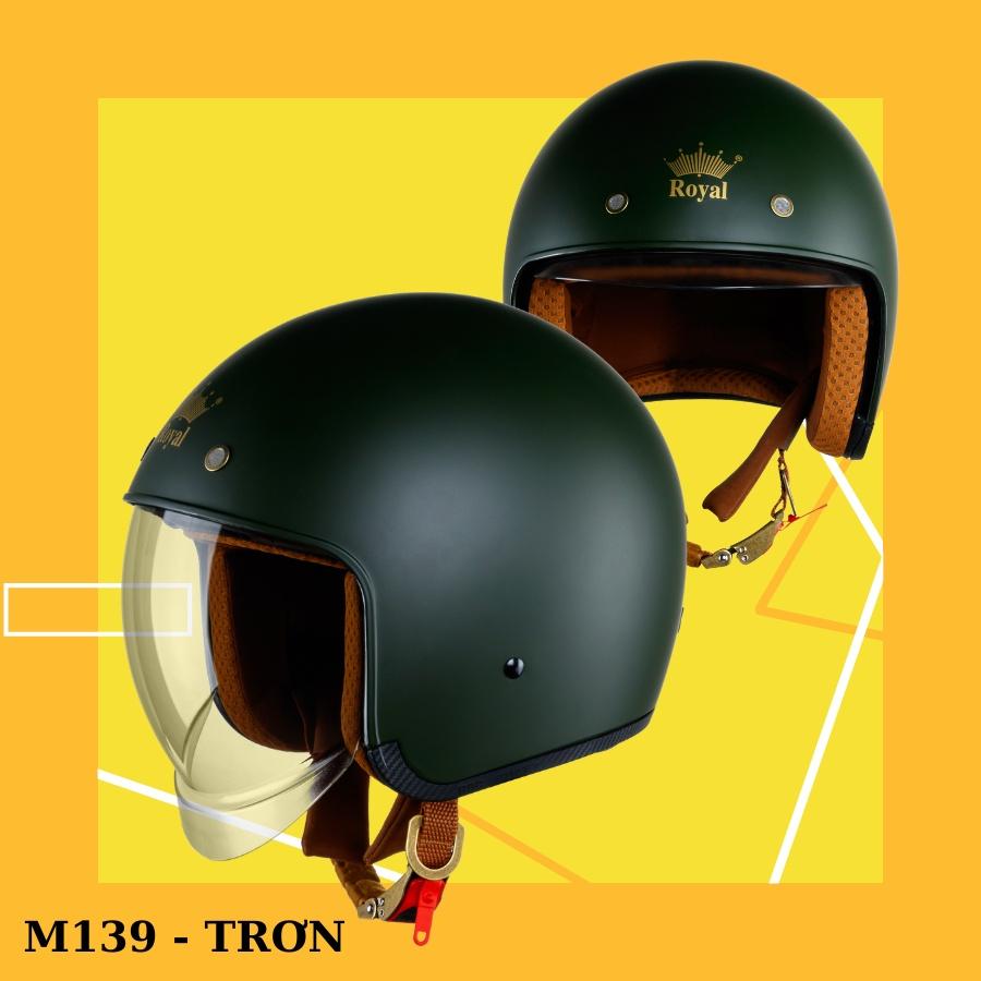 Mũ bảo hiểm 3/4 Royal M139 kính âm chính hãng thời trang nam nữ Fm Style 22120635