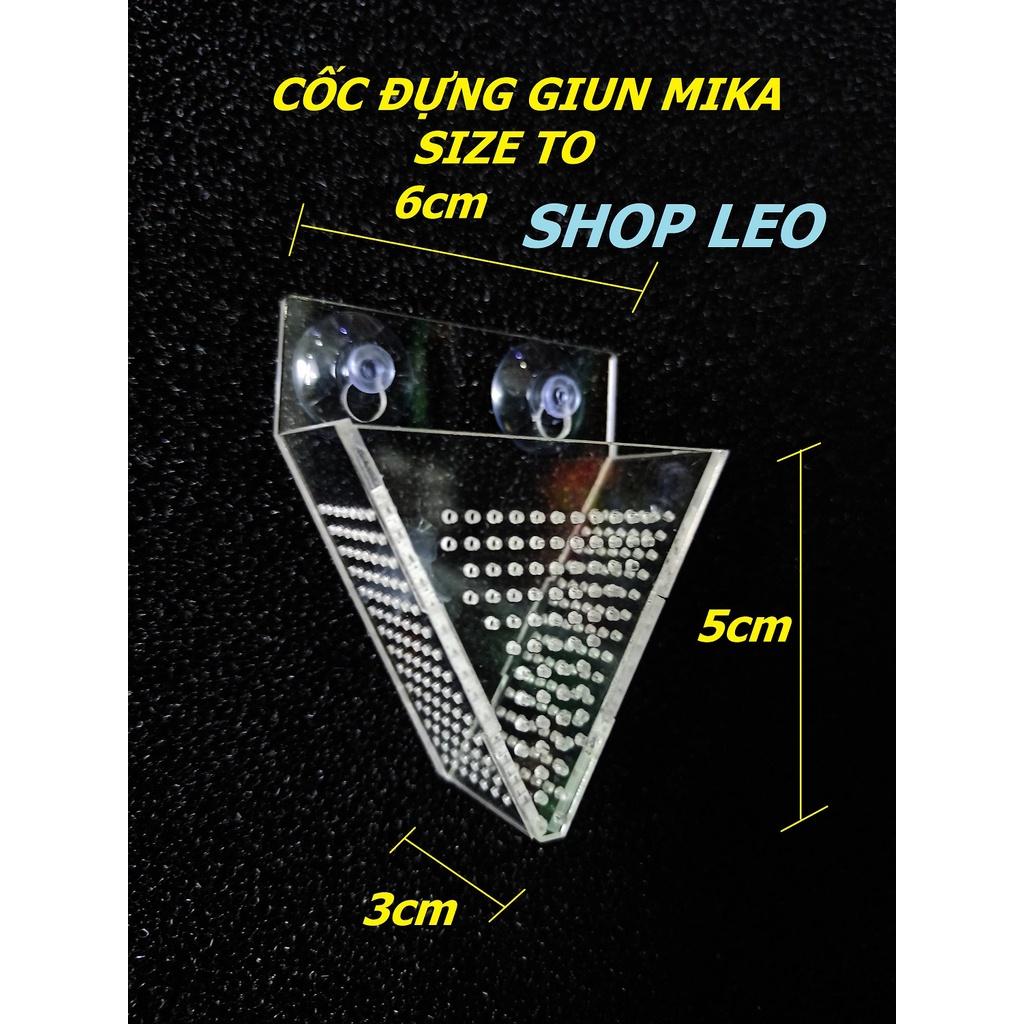 Cốc đựng giun mika (Size to) - Phễu đựng trùn chỉ - phụ kiện cá cảnh - thủy sinh - shopleo