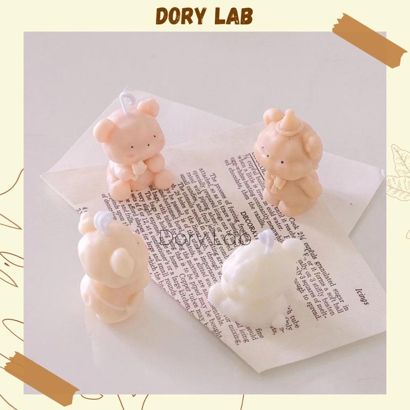 Combo Nến Thơm Hai Chú Gấu Mini Xinh Xắn, Phụ Kiện Decor - Dory Lab