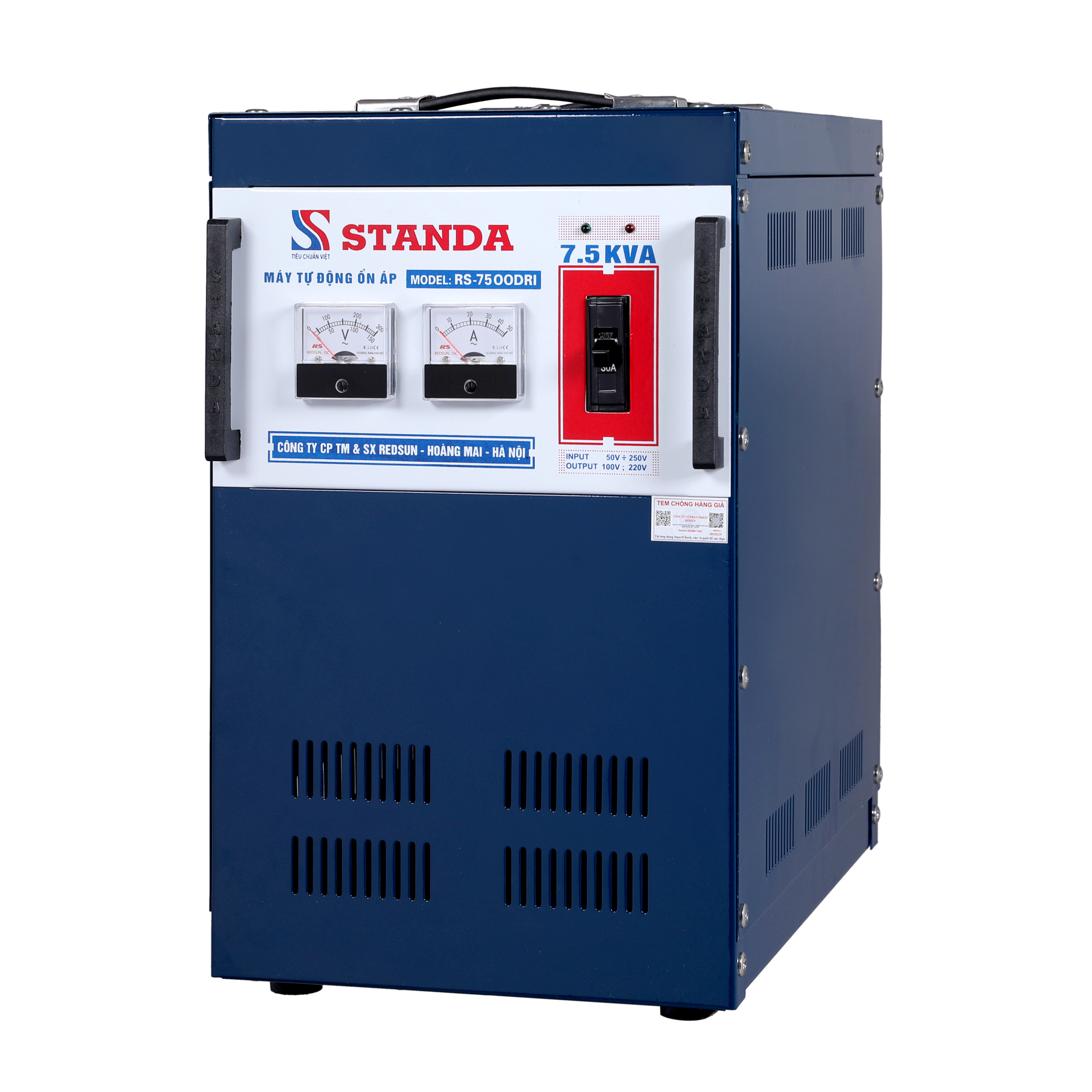 Ổn Áp Standa 7,5kVA Dải 50v-250v Chính Hãng Dây Đồng 100% Chạy Êm Đủ Công Suất