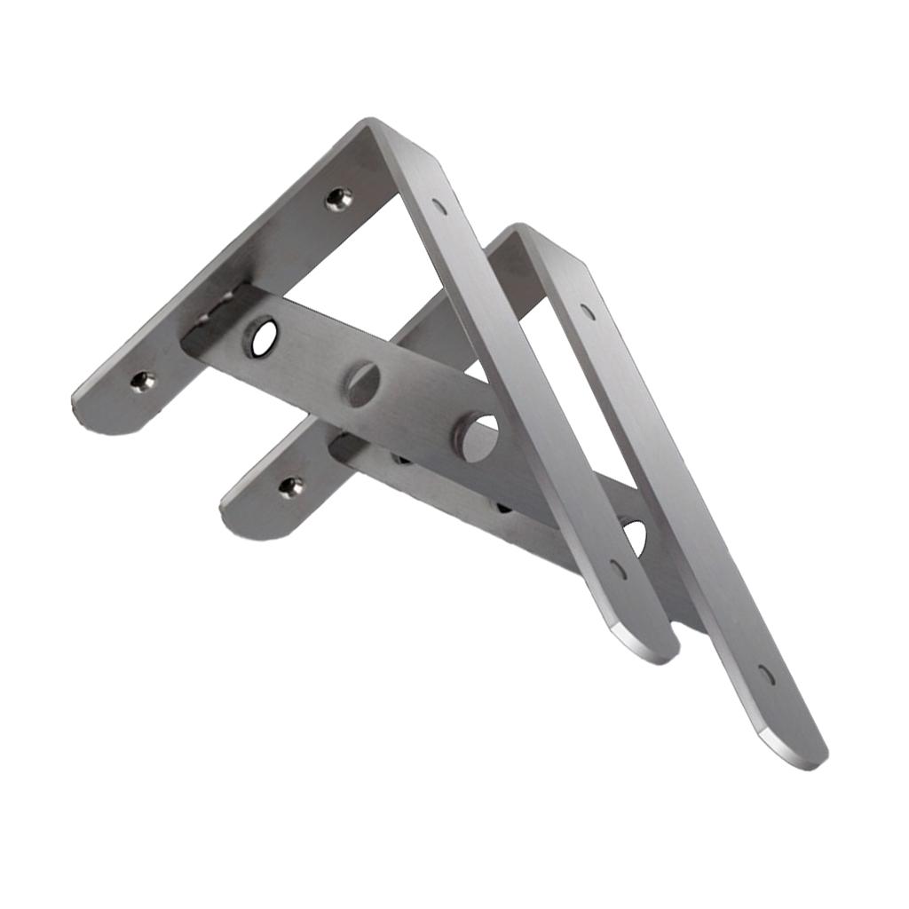 2pcs Stainless Steel Heavy Duty Shelf Bracket Corner Brace Support Fastener Wall Hanging Shelve Support Bracket