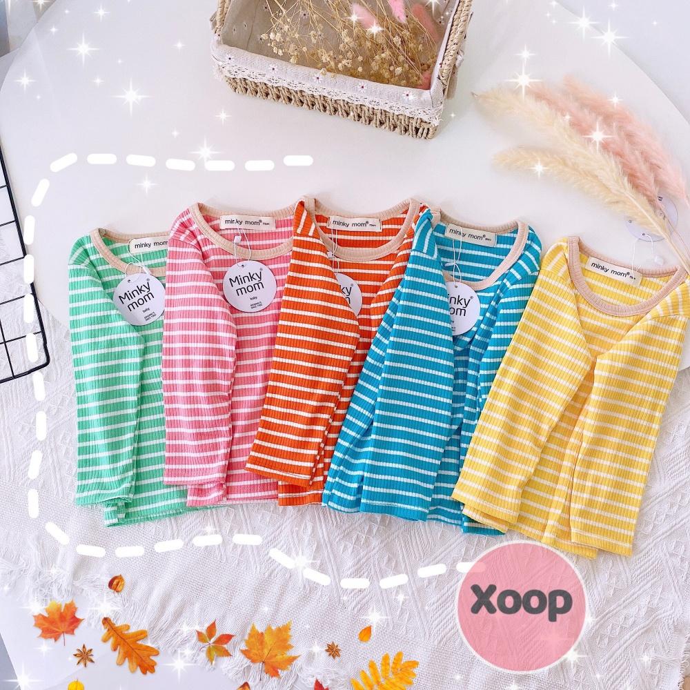 Bộ Dài Tay Kẻ Gân Cạp Cao Hàng Minky Mom Cho Bé Shop Phúc Yến