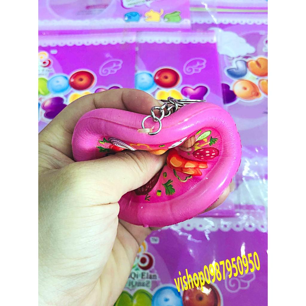 ĐỒ CHƠI SQUISHY MÓC KHÓA BÁNH PIZATRON mã HVX27 Ggiá như sỉ