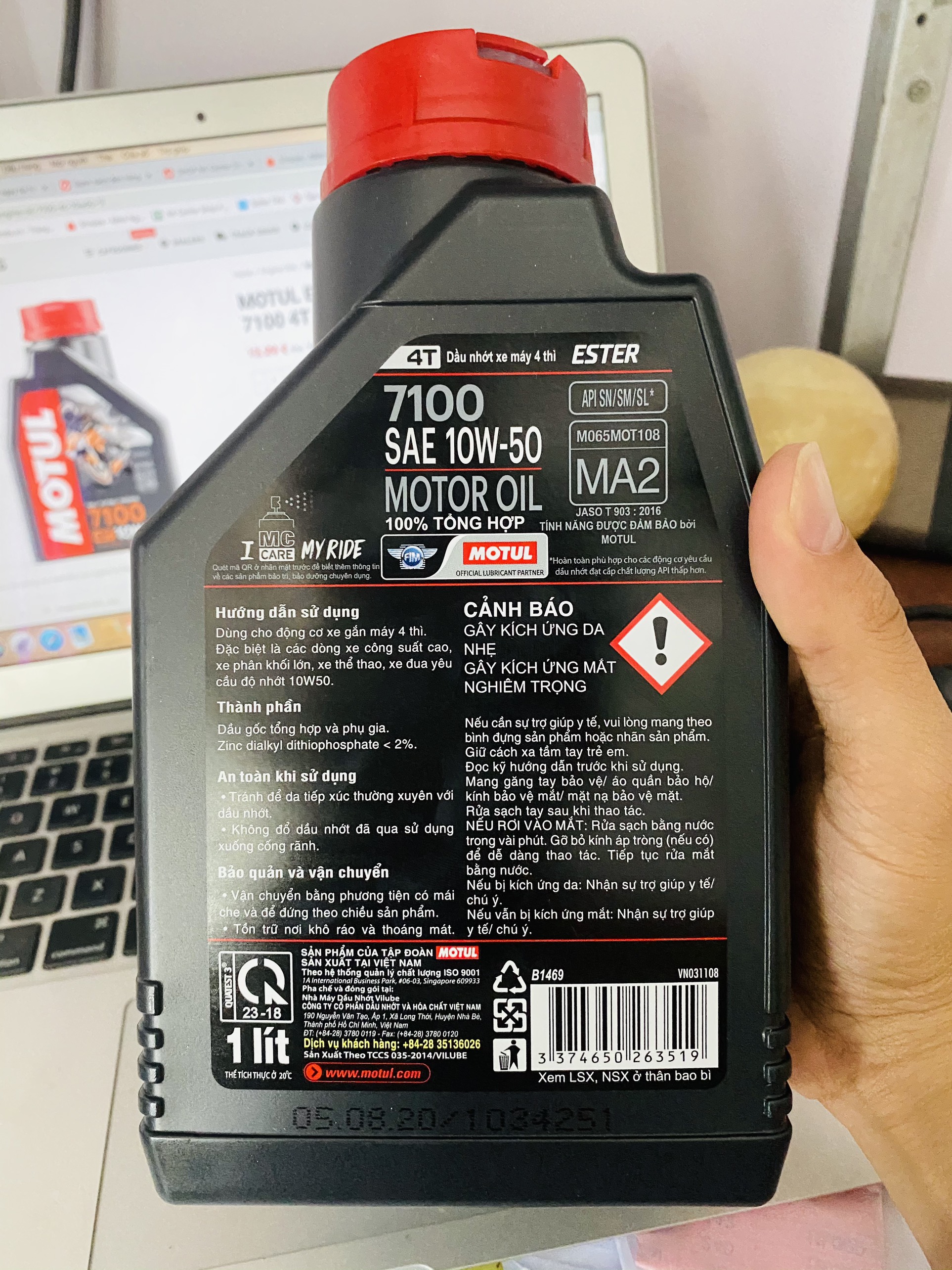 Nhớt xe số cao cấp Motul 7100 10w50 1L