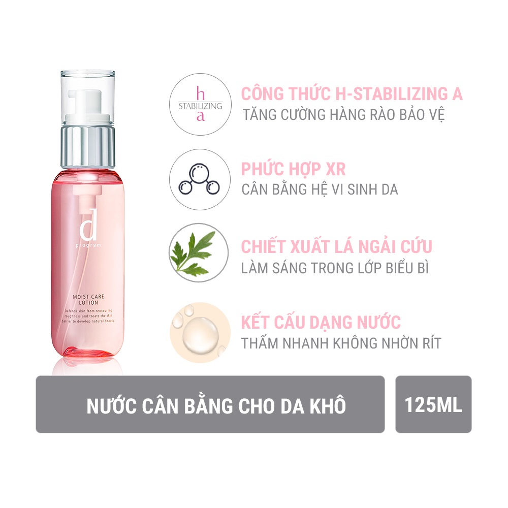 Nước cân bằng D Program làm mềm và cải thiện tình trạng khô da Moist Care 125ml