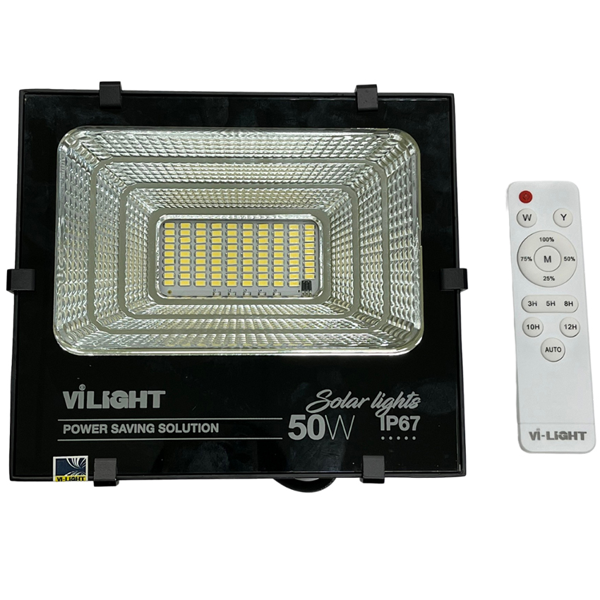 Đèn pha năng lượng mặt trời 50W Vi-Light VLFL50MT1 Made in VietNam