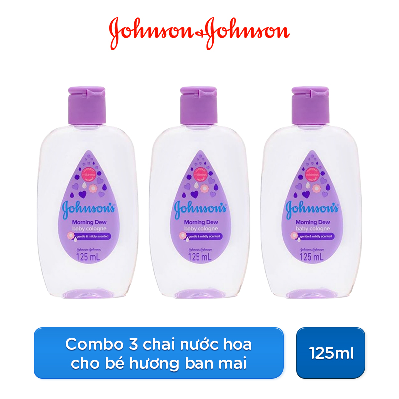 Combo 3 Chai Nước Hoa Cho Bé Johnson's Baby Cologne Hương Ban Mai Morning Dew Baby Cologne 125ml