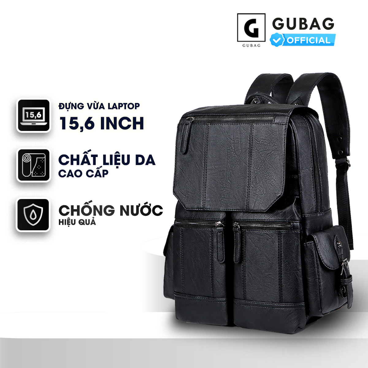 Balo nam nữ thời trang đi chơi, đi học GuBag, dòng balo da phong cách thời trang cao cấp, bền đẹp, chống nước, chống sốc