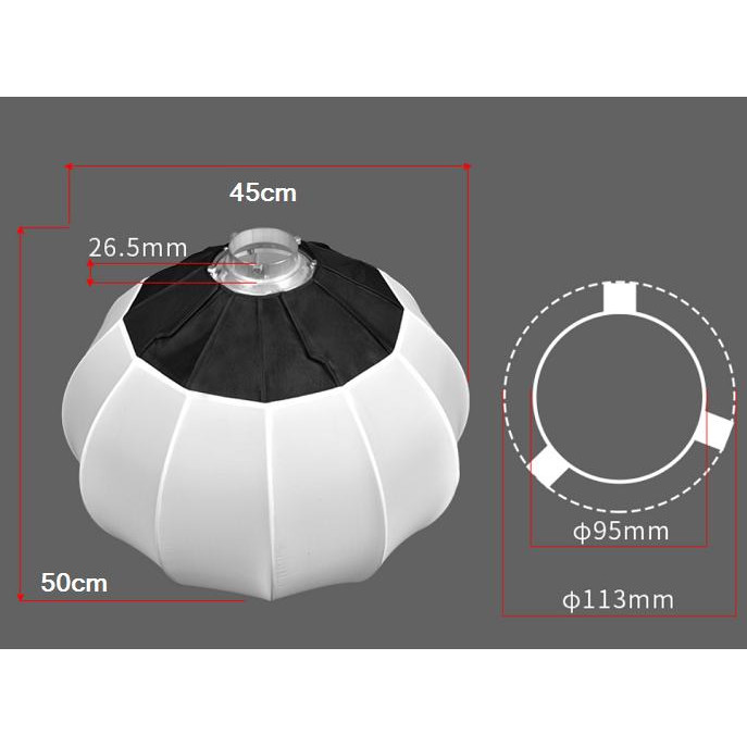 Softbox cầu 45cm khuyếch tán ánh sáng