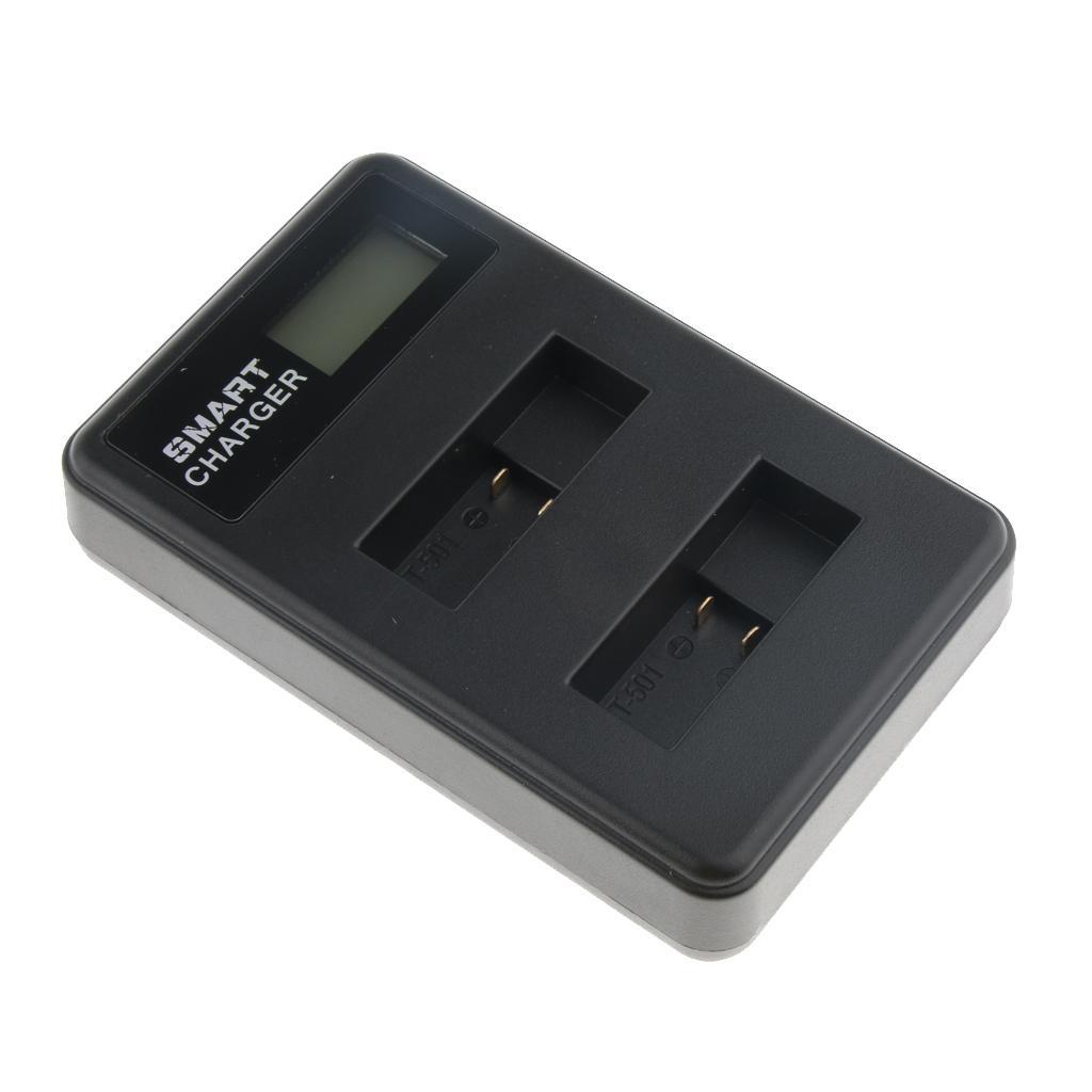 Dual Slots 2-Channel Battery Charger with Charging Cord for GoPro Hero 5 6 AHDBT-501