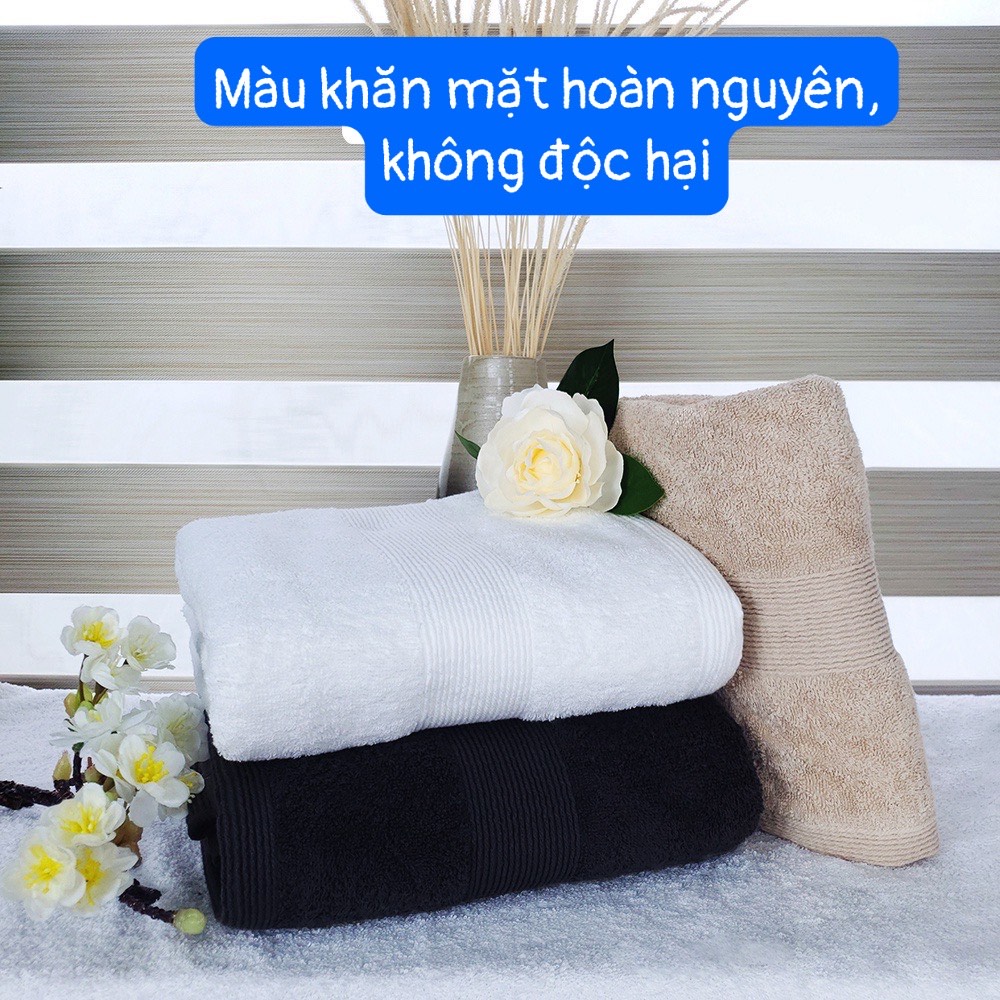 Khăn Mặt 30x50 Tiêu Chuẩn Âu Mỹ 100% Cotton CD40/2 Thấm Hút Bền Màu Premium Cotton Towel