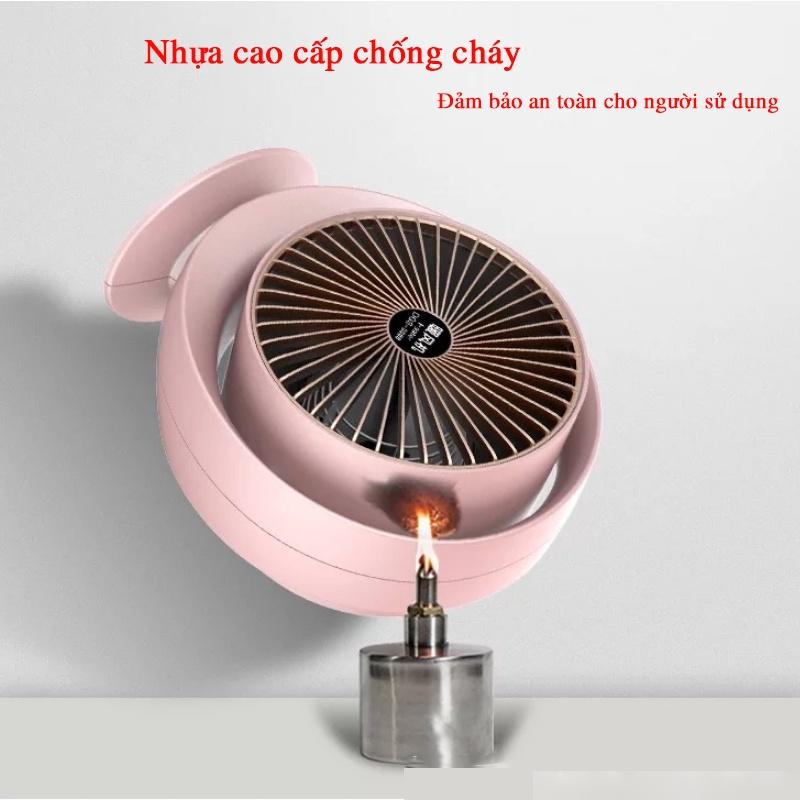 Quạt sưởi mini tròn Công suất 800W, Làm nóng nhanh, Tỏa nhiệt đều, không mùi nhựa cho dân văn phòng