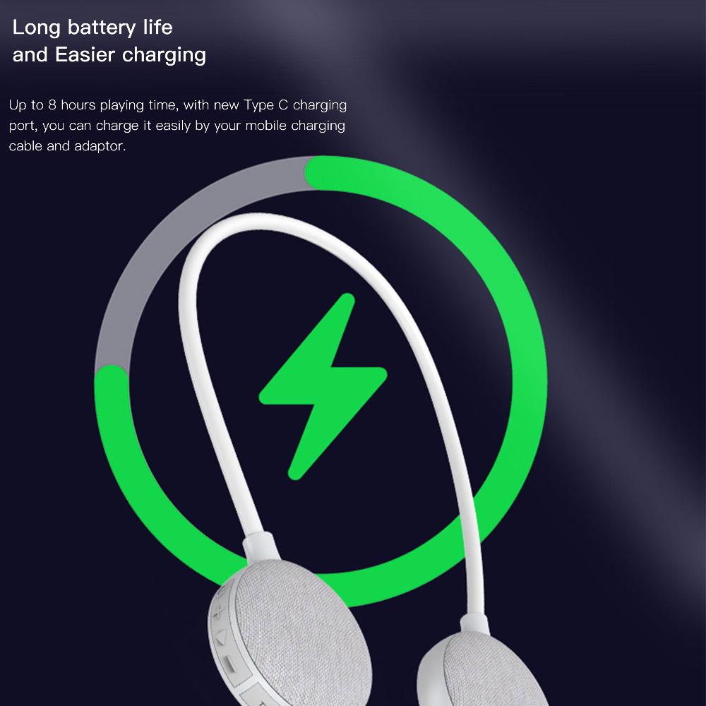 Aikswe cổ bluetooth loa không dây vòm bao quanh âm thanh nổi SD-card với micrô âm thanh ngoài trời di động cho trò chơi Color: White