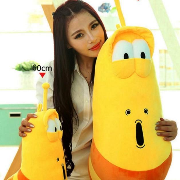 GẤU BÔNG SÂU LARVA ĐỒ CHƠI ẤU TRÙNG TINH NGHỊCH VÀNG 60cm CAO CẤP VẢI MỊN