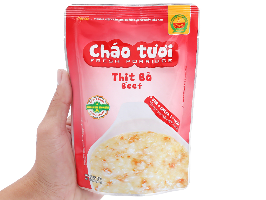 Cháo tươi thịt bò Cây Thị gói 260g