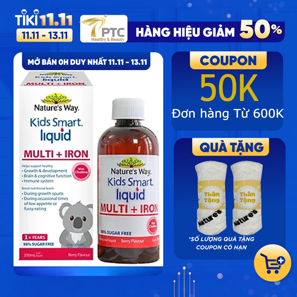 Nature's Way Kids Smart Liquid Multi+Iron - Thực phẩm bảo vệ sức khỏe