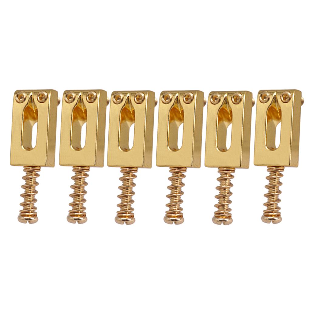 Sunnimix 6 Miếng Tremolo Cầu Dây Con Lăn Yên Ngựa Đàn Guitar Điện Phần Vàng