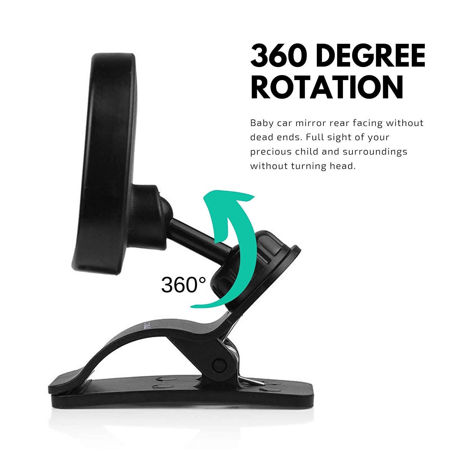 Gương ghế sau cho trẻ em, gương ô tô bé với cốc hút và nghêu, gương phía sau xe hơi cho ghế ngồi trẻ em và ghế trẻ em, gương phía sau xe hơi gương