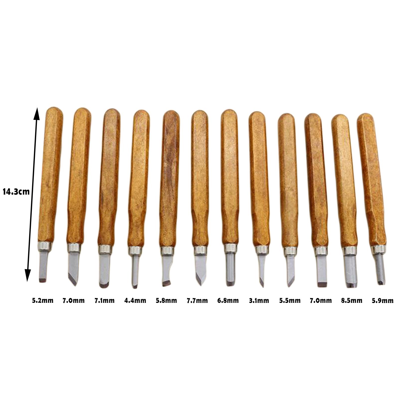 Wood Carving Tools Kit, 12pcs Carbon Steel Chisels Gouges Cutting enthusiasts
