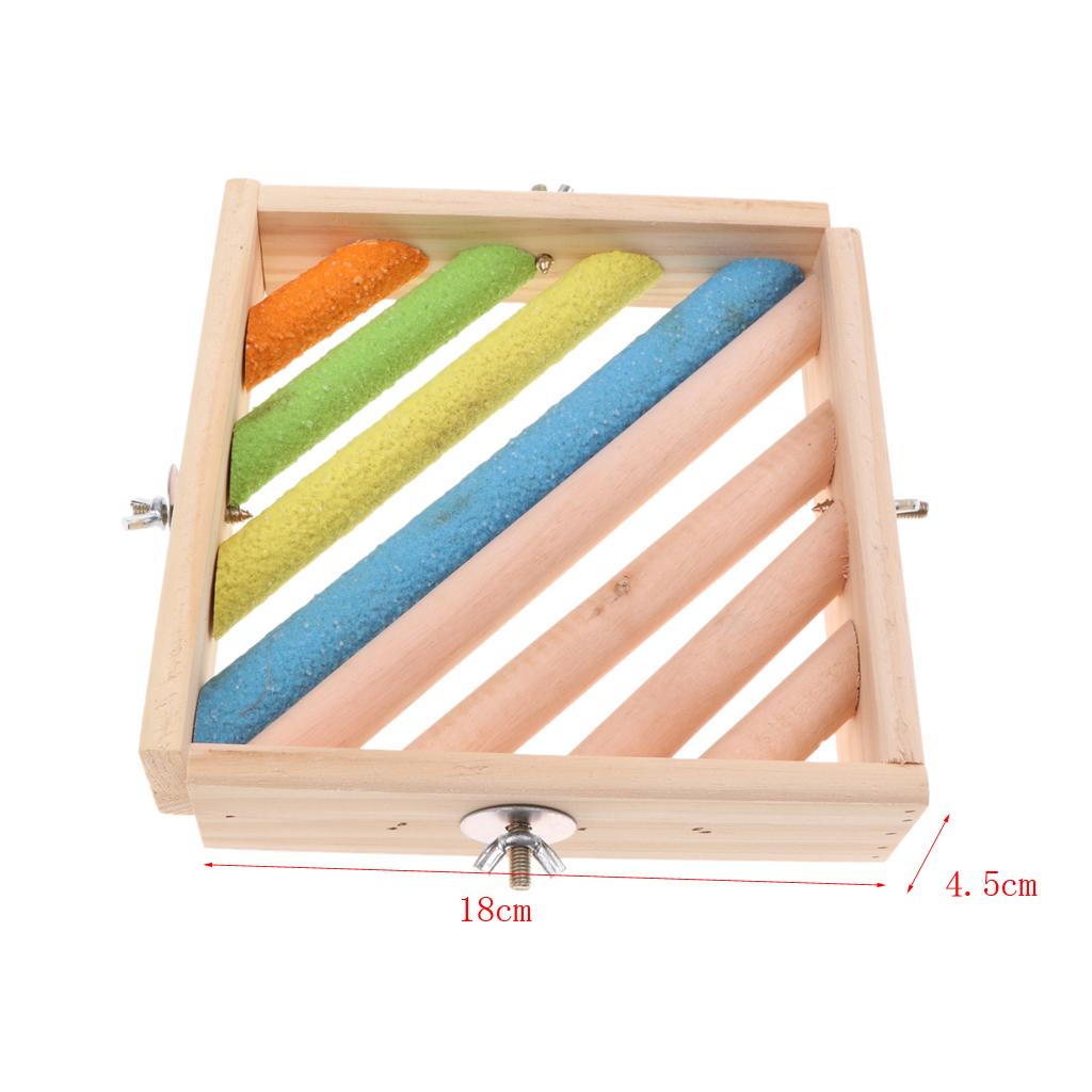 Pet Chinchilla Squirrel Parrot Toy Bird Perch Platform Stand Corner Cage Raw