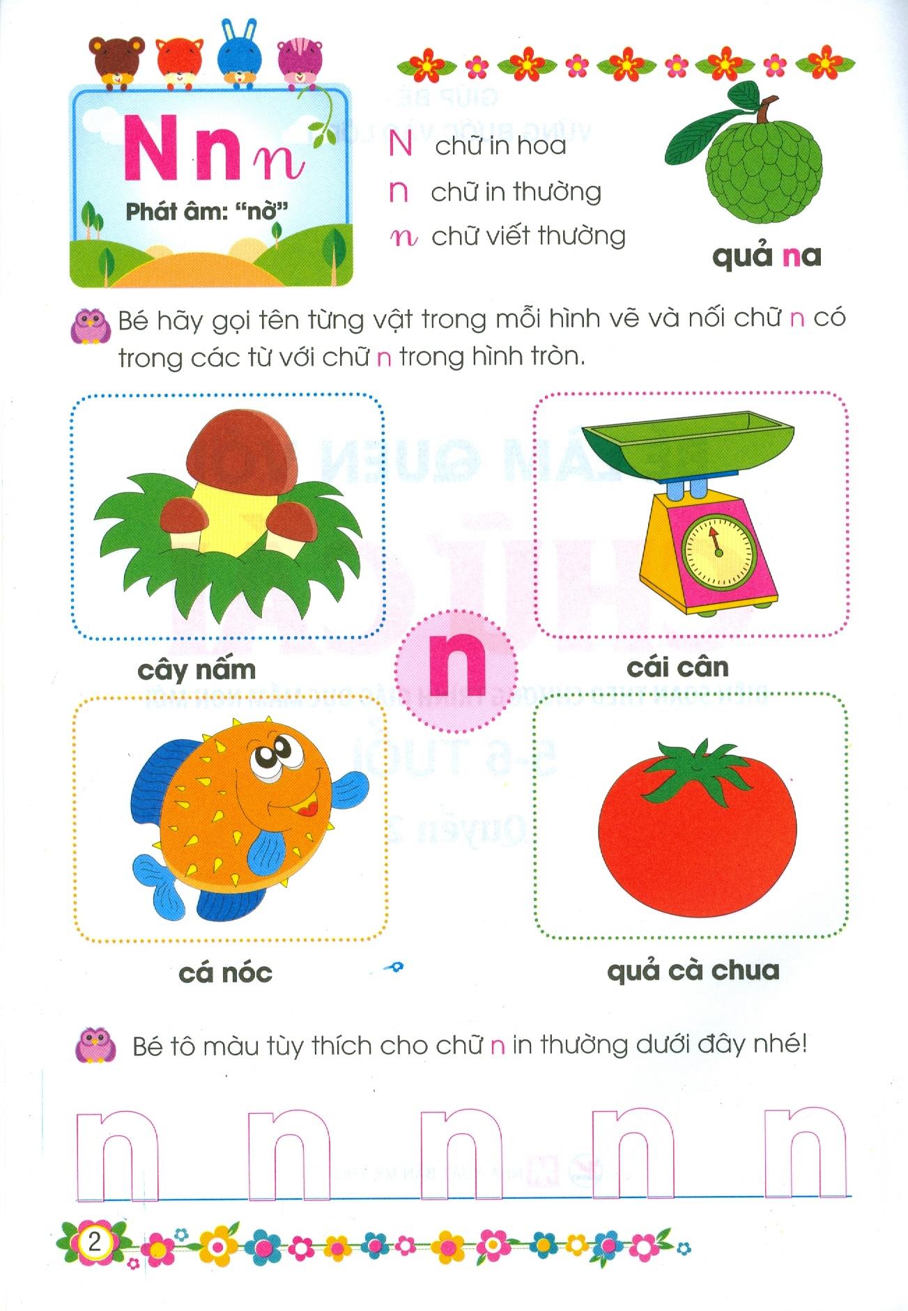 Giúp Bé Vững Bước Vào Lớp 1 - Bé Làm Quen Với Chữ Cái - Quyển 2 (5-6 Tuổi) (Tái Bản 2024)
