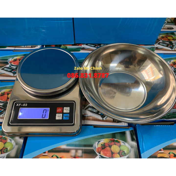 Cân Điện Tử, Cân Nhà Bếp, Cân Tiểu Ly 5kg/1g FX03 Inox Không Gỉ