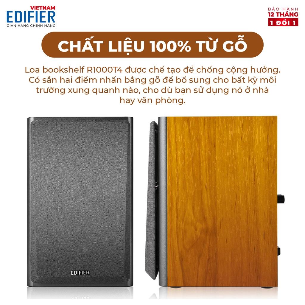 Bộ loa Bluetooth Bookshelf Hifi cao cấp EDIFIER R1000T4 - Tổng công suất 24W - 4" Bass Driver - Hàng chính hãng