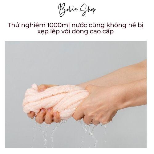 Khăn ủ tóc siêu nhanh khô, khăn quấn tóc bông gòn vân kẻ sọc dày dặn, mềm mịn